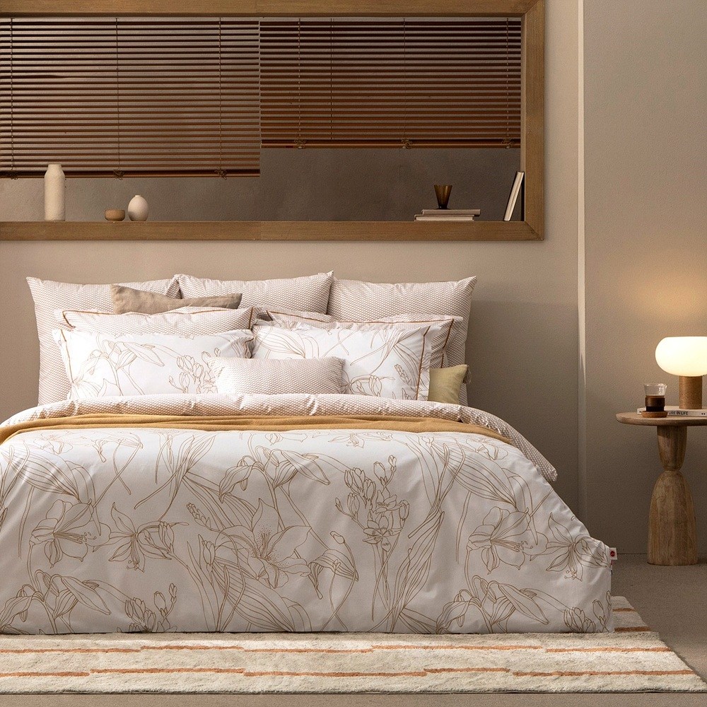 [전고객이불솜] 블랑데보쥬 프랑스직수입 퍼케일면 호텔식 침구 풀세트 (카라멜블라썸) 이불커버+매트리스커버+베개커버 269,000원