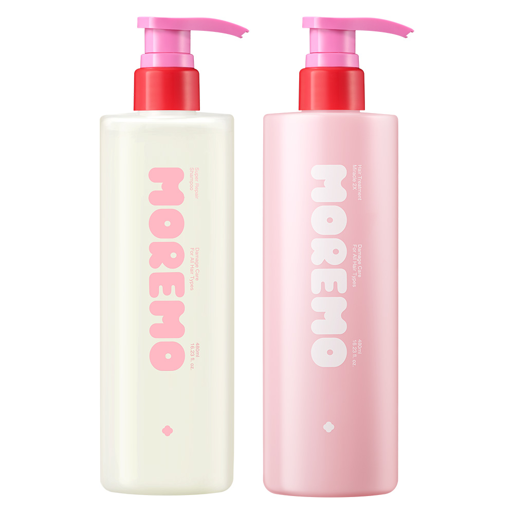 NEW 모레모 슈퍼 리페어 샴푸 480ml + 헤어 트리트먼트 미라클 2X 480ml 42,900원