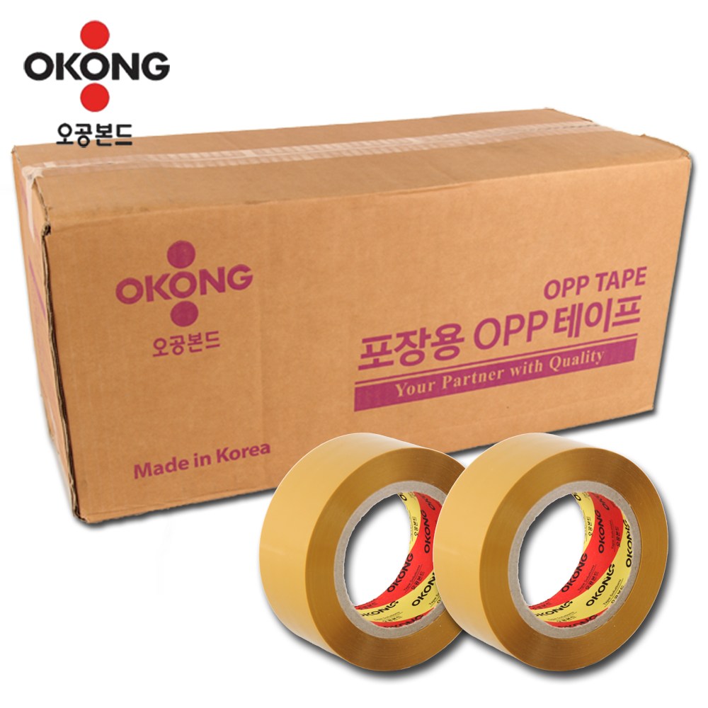 오공본드 국내산 100M OPP아크릴 황색 박스테이프 중포장용 65mic 62,500원