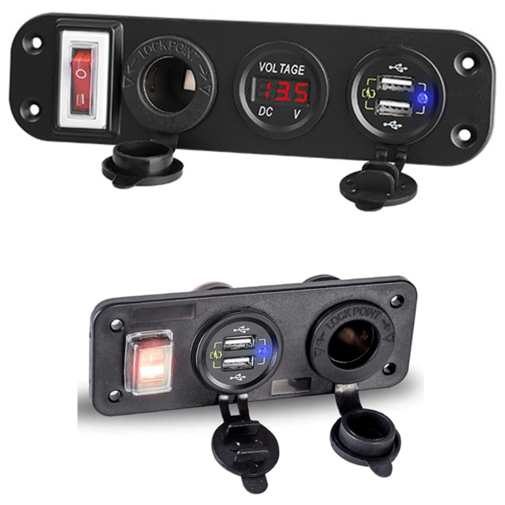 락모터스 KC 전파인증 매립형 스위치타입 QC3.0 12V 24V  USB출력 시거잭 시가소켓 DIY 17,500원