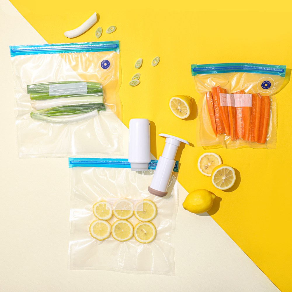 바쿠스 다회용 진공 지퍼백 포장팩 10매 세트 수동펌프 전동펌프 선택 7,800원