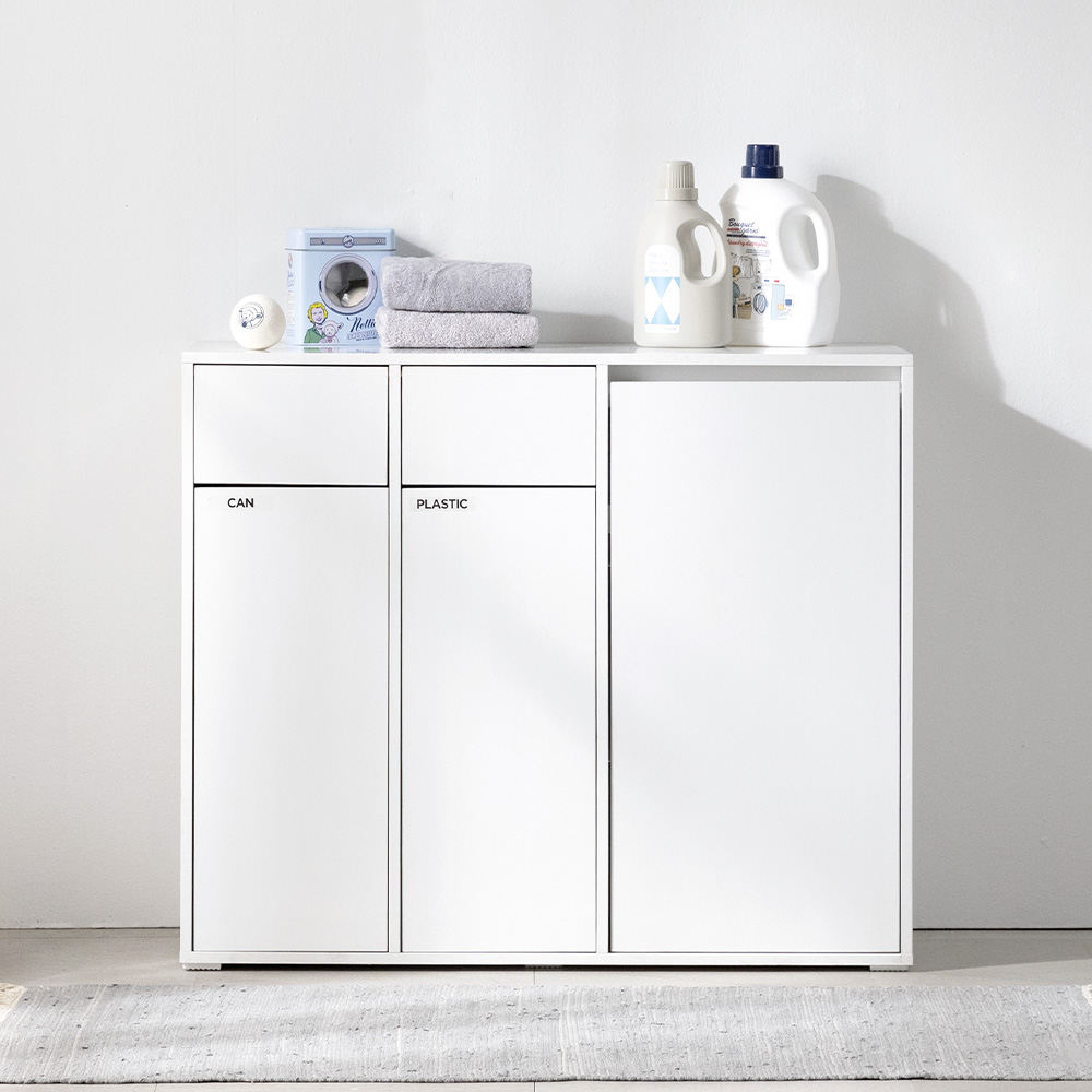 [NEW런칭 즉시할인+방문설치] 플레이너스 샤인 분리수거장 3칸형 분리수거함 다용도실 수납장 화이트 219,000원