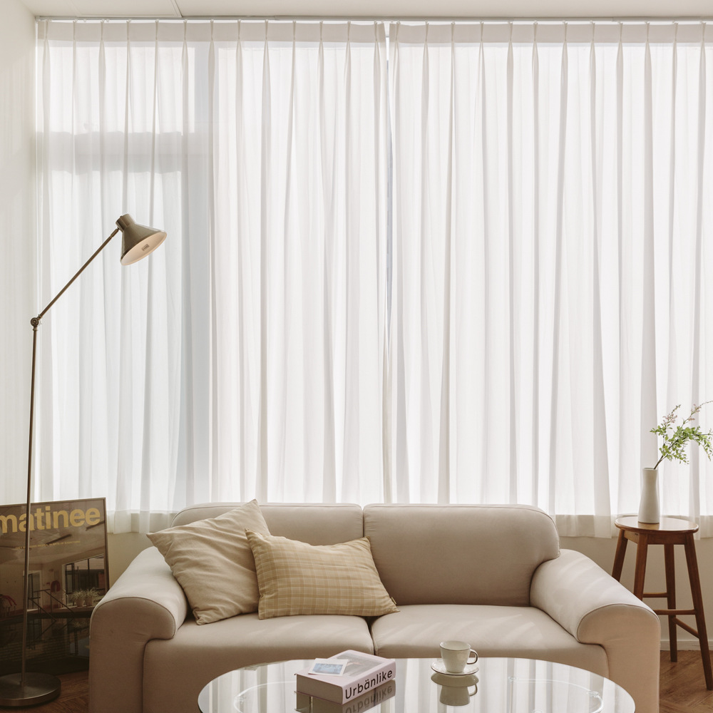 nuguna 고밀도 쉬폰 나비주름 속지 커튼세트 방문설치 124,470원