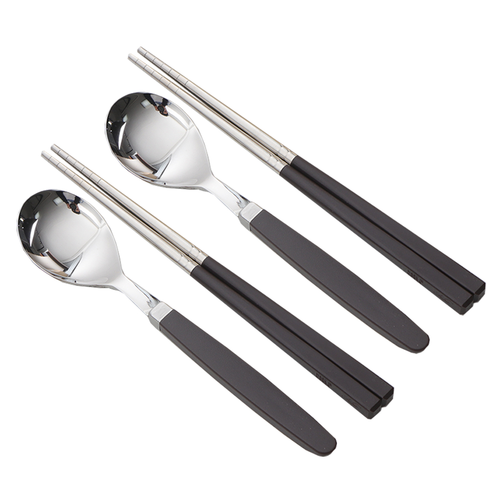 라온누리 픽미 컬러 아동 수저세트 숟가락 2p + 젓가락 2p, 베이직 초코(C), 1세트 11,910원