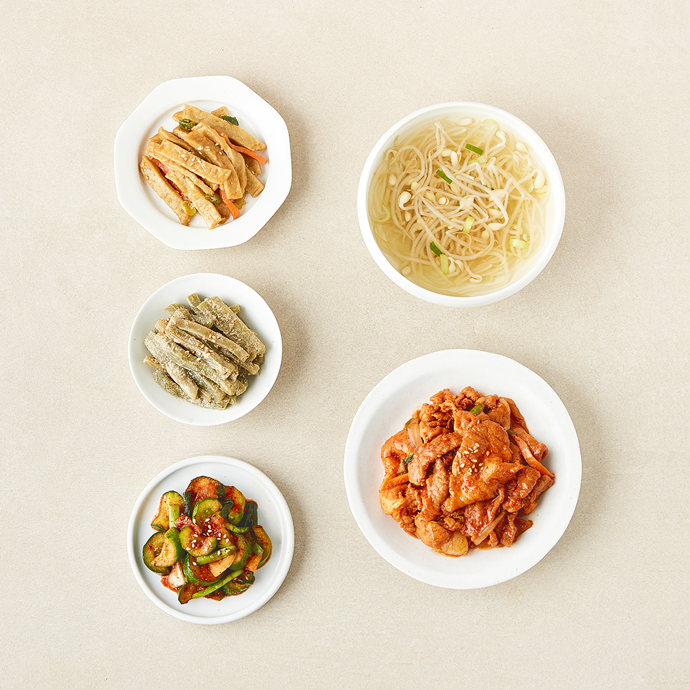 [로켓프레시] 모두의집밥 완벽한한끼 정식 2인 반찬 5종 세트 1.23kg, 1세트 17,900원