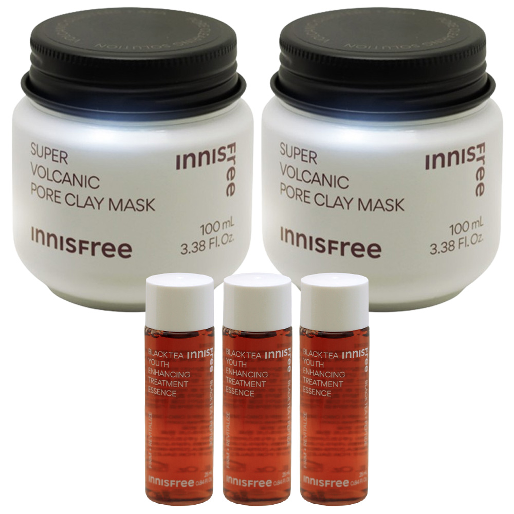 이니스프리 수퍼 화산송이 모공 마스크 2개+(블랙티 트리트먼트25mlX3 증정) 36,000원