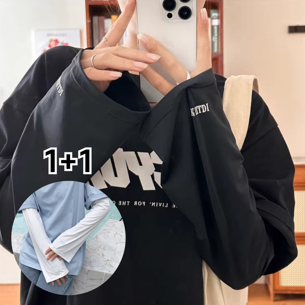 데일리인 헐렁한 팔토시 1+1 쿨 여름 운전 손등 여성, 블랙+화이트, 2개 11,800원