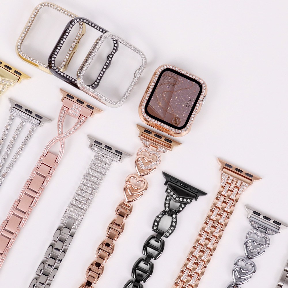 오르몽트 (큐빅세트) 애플워치 큐빅 스트랩 (커버+스트랩) 메탈 애플워치밴드 시계줄 줄질 40mm 44mm 42mm 41mm 45mm 호환 37,500원