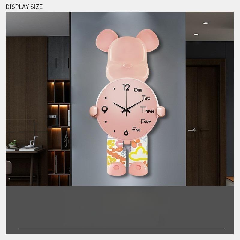 새로운 분위기 거실 곰 시계 벽시계 단순 고급 벽 램프 대형 인테리어 벽시계 거실 사무실 모던 북유럽 무소음 벽시계 심플 감성 예쁜 아트 금속 디자인 가정용 장식 감성인테리어 39,900원