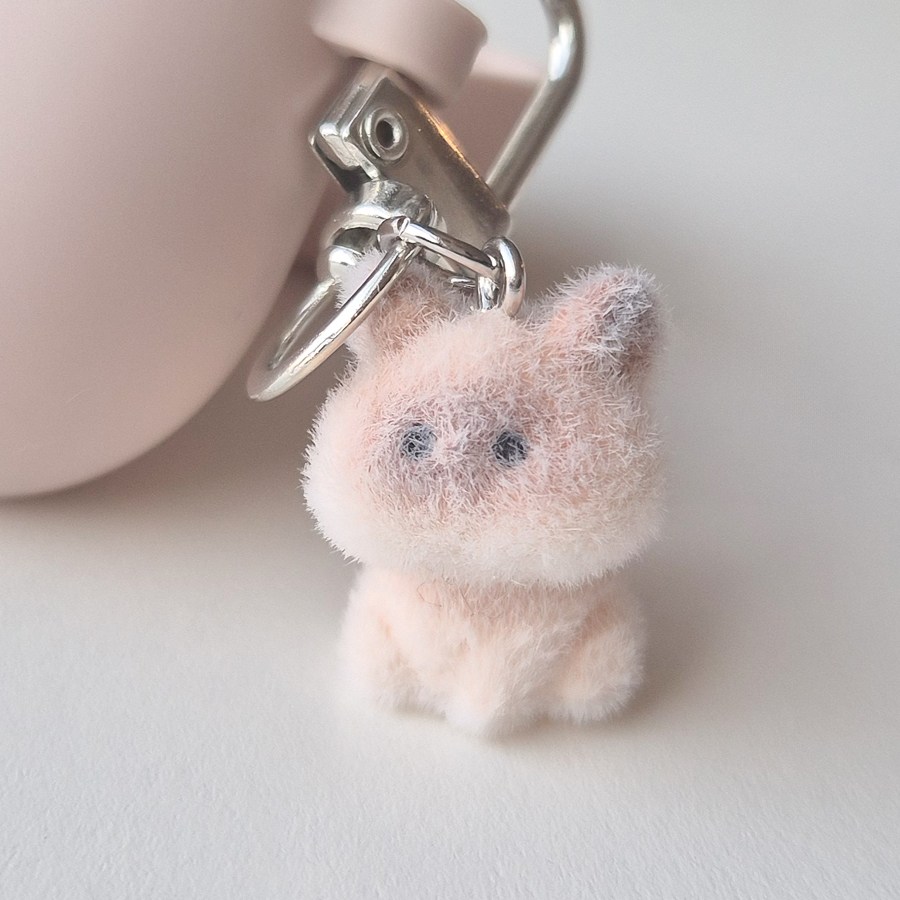 복슬 후로킹 키링 미니 고양이 말 강아지 동물 키홀더 자동차 가방 열쇠고리 에어팟 꾸미기템, 1개, 샴고양이 3,500원