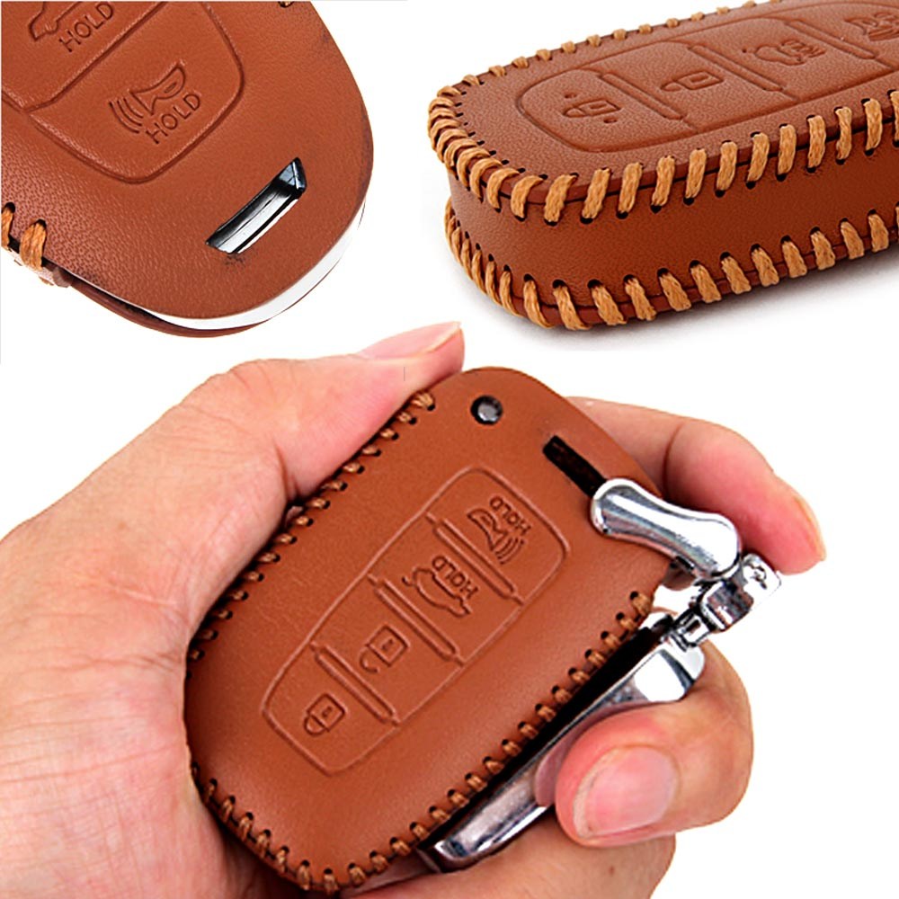 모터한 라렌토 천연가죽 스마트키케이스 키홀더 싼타페TM 그랜져IG 모하비 더뉴쏘렌토 렉스턴스포츠 소울부스터 소나타헬로 올뉴K3 키케이스, HLR-111(블랙) 27,000원