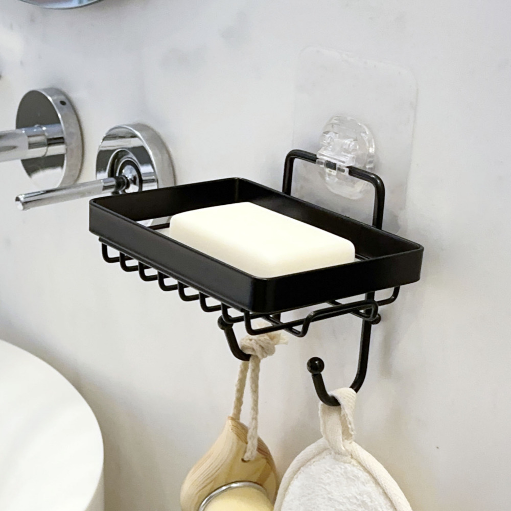 올지 무타공 비누받침대 물빠짐 비누거치대 SUS304 스테인레스, 블랙, 1개 16,300원