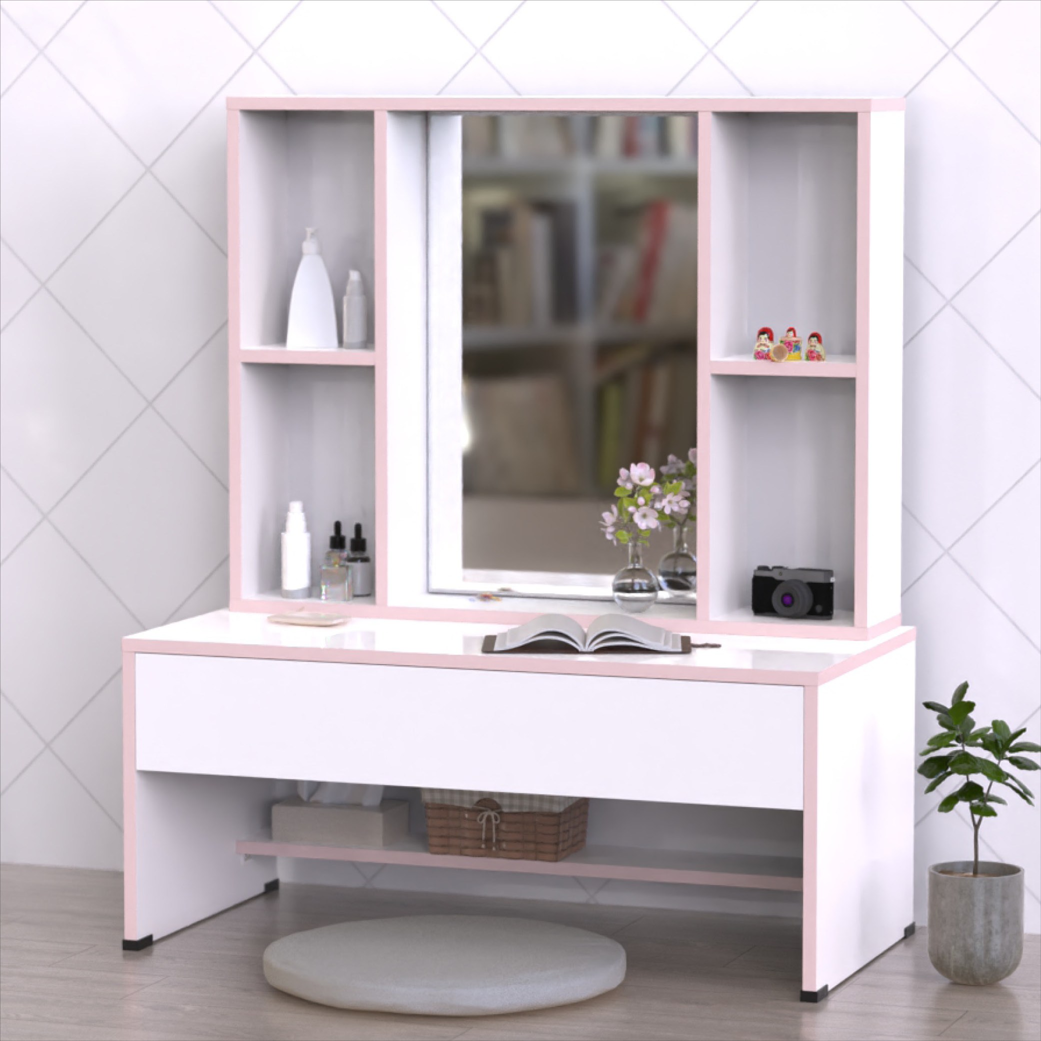 탑퍼니처 화장대 심플한 디자인 좌식 화장대 600_800 44,800원