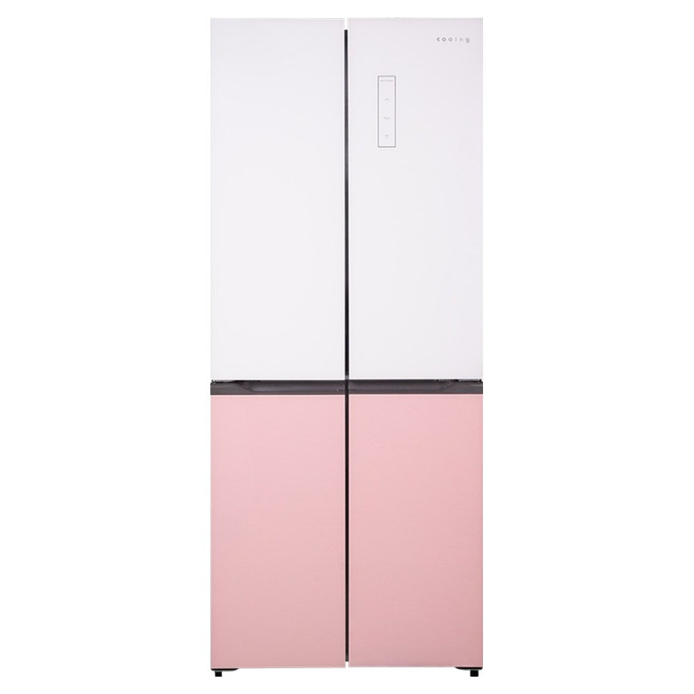 쿠잉전자 글램 글라스 대용량 418L 양문형 4도어 냉장고 방문설치, MD405GWP 799,000원