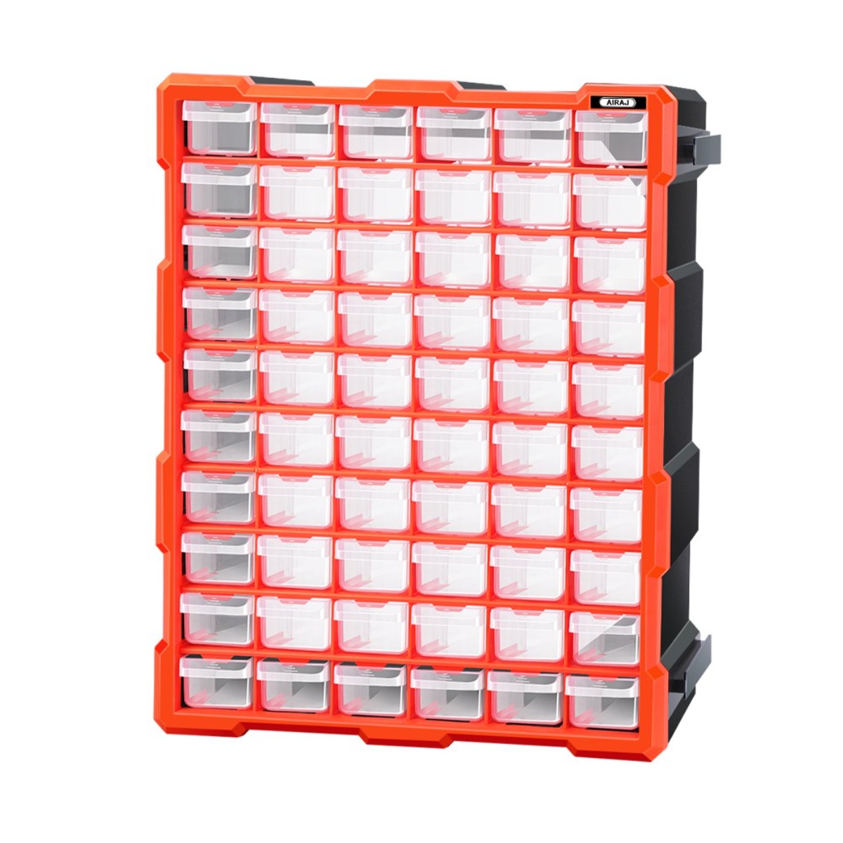 AIRAJ 벽걸이 수납함 60칸 플라스틱 투명 칸막이, 조립 없이 간편 설치, 주황색 띠 공구 부품 소물건 정리함 (48x40x18cm).대폭 할인 행사, 당일 발송, 정품 보장, 1개, 오렌지색 39,800원