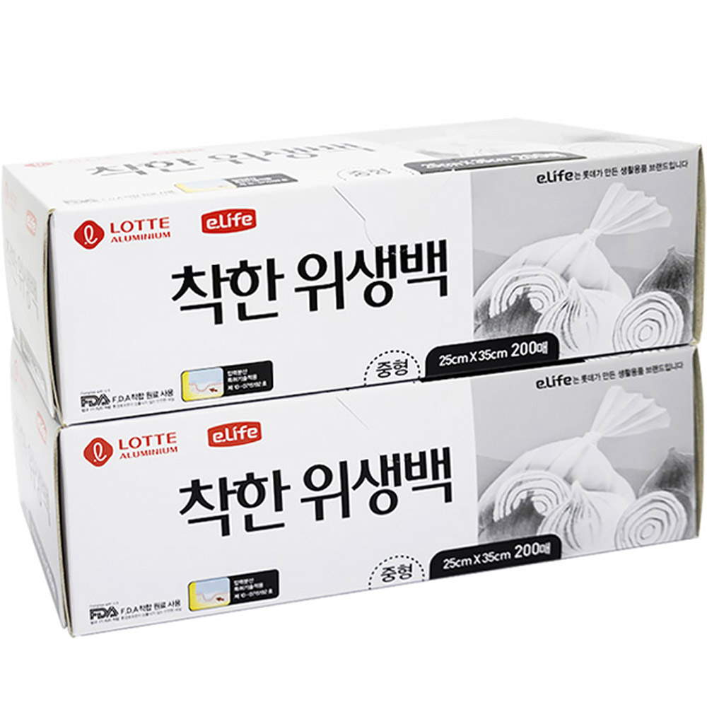 롯데이라이프 착한 위생백 25cm x 35cm 6,650원
