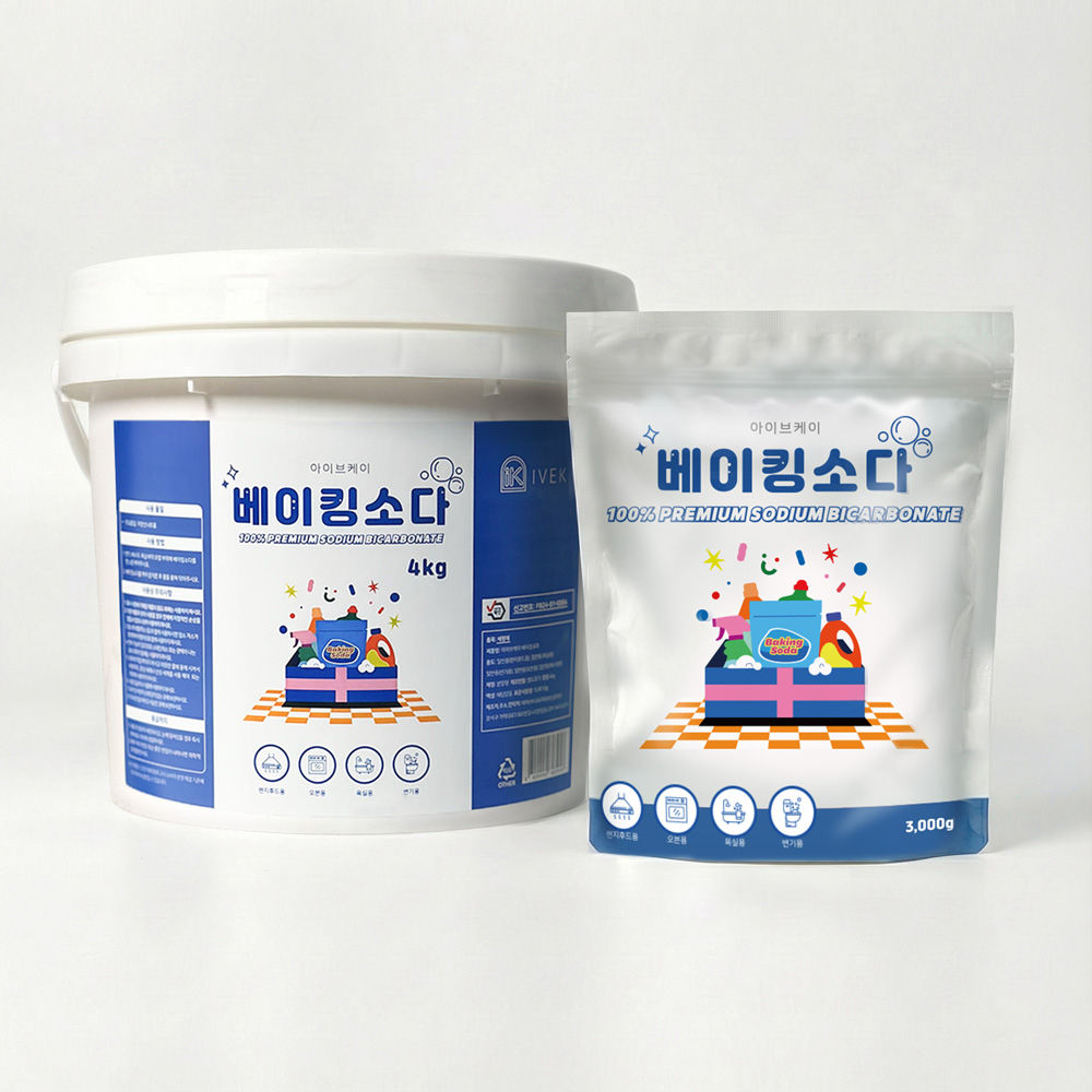 [세트특가]아이브케이 베이킹소다 대용량 분말세제 버킷형 4kg+리필형 3kg, 1개,, 1세트, 7kg 18,000원
