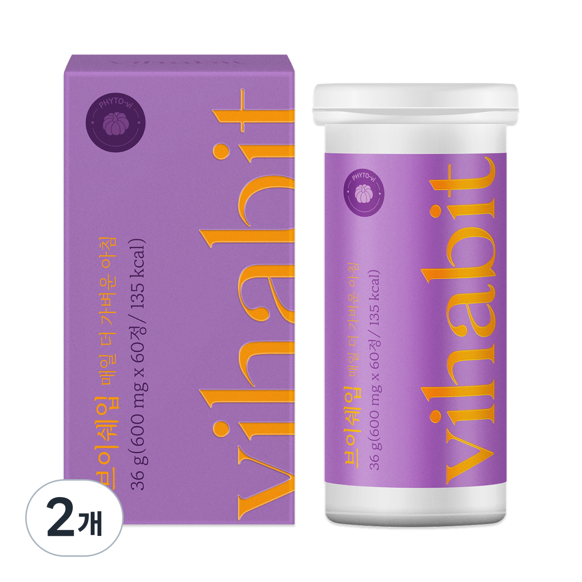 [바이탈해빗] 브이쉐입 호박발효(호박즙대용) 붓기케어 파브자임 나트륨노폐물배출 다리붓기, 2개, 60정 44,090원