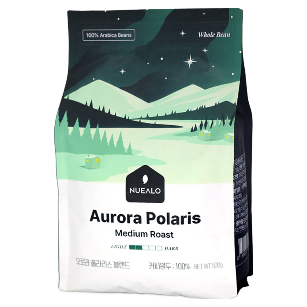 누알로 오로라 폴라리스 블랜드 케냐AA 칭가 퀸 만델링 원두커피 홀빈(분쇄안함), 1개, 500g, 홀빈(분쇄안함) 21,340원