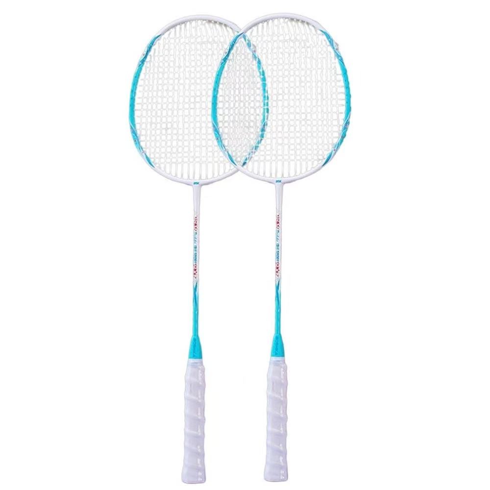 베스트셀러 가정 운동 고탄성 카본 배드민턴 라켓 세트 고내구성 초보 성인용 셔틀콕 증정, 1세트, 블루 카본 배드민턴 라켓, 현재가 52,880원