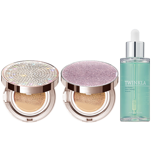 [쿠션15g+쿠션15g+앰플50ml] 1+1+1 트윙클라 앰플 + 풀커버 주얼리 쿠션 21호 23호 선택 [복합 피부 추천 쿠션] 39,900원