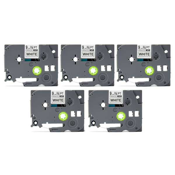 트렌드하우 브라더 호환 라벨테이프 QZE-221 9mm  흰색바탕/검정글씨 5개 13,000원