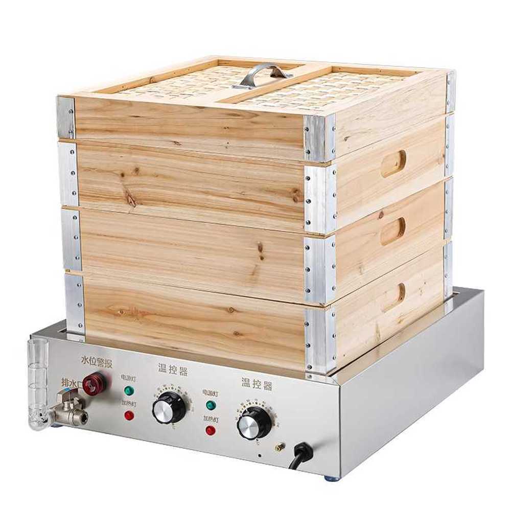 편백 찜기 업소용 편백나무 찜솥 전기 야채 찜통 만두, 중형 4단 4000W, 중형4단4000W, 1개 306,400원