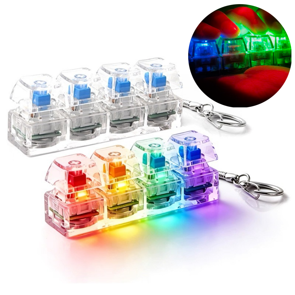 제이템 삐까번쩍 LED 키보드 키캡 키링 4구 불빛 딸깍이 키보드 키링 7,800원