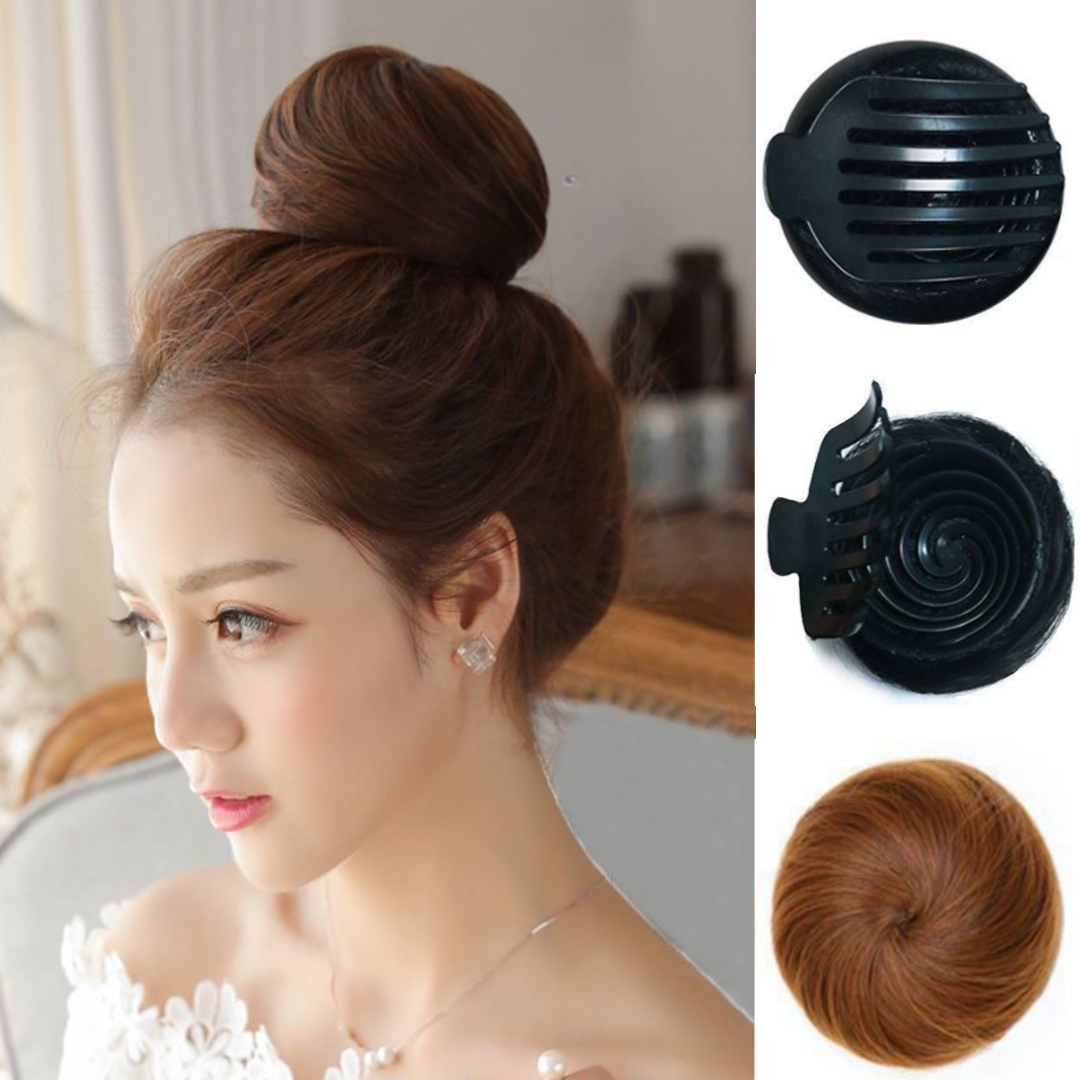 [쁘띠엘라] 10초컷 초간단 똥머리 집게핀 여신머리, 1개, 라이트 브라운 15,900원