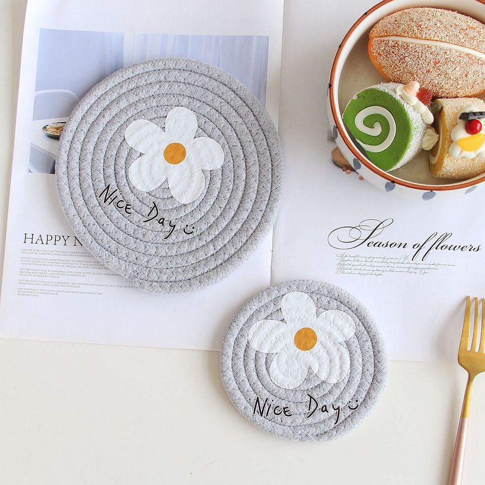 엘리펀트 귀여운 인쇄 무늬 면실 손짜임 냄비 받침 컵받침 다용동 받침 6종세트 18,900원