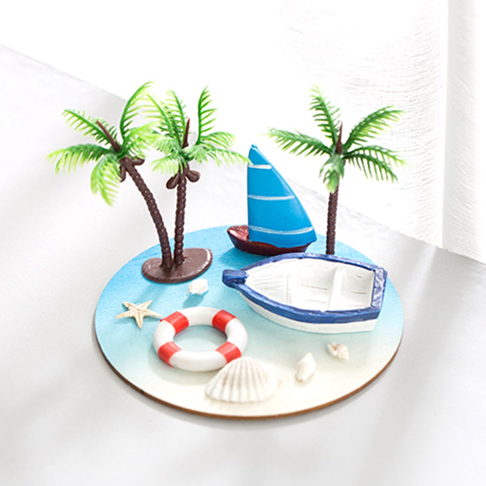 DIY 여름 풍경 작품 1P 여름장식 여름 소품 비치 야자수모형 장식 여름 미니어처 바다 장식 피규어 모음 인테리어 소품 15,000원