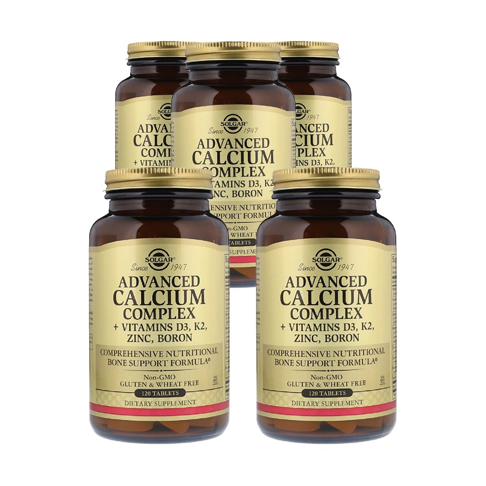 솔가 어드밴스 칼슘 컴플렉스 비타민D3, K2, 아연, 붕소 120정 -5개, Solgar Advanced Calcium Complex D3,K2,Zinc,Boron 109,980원