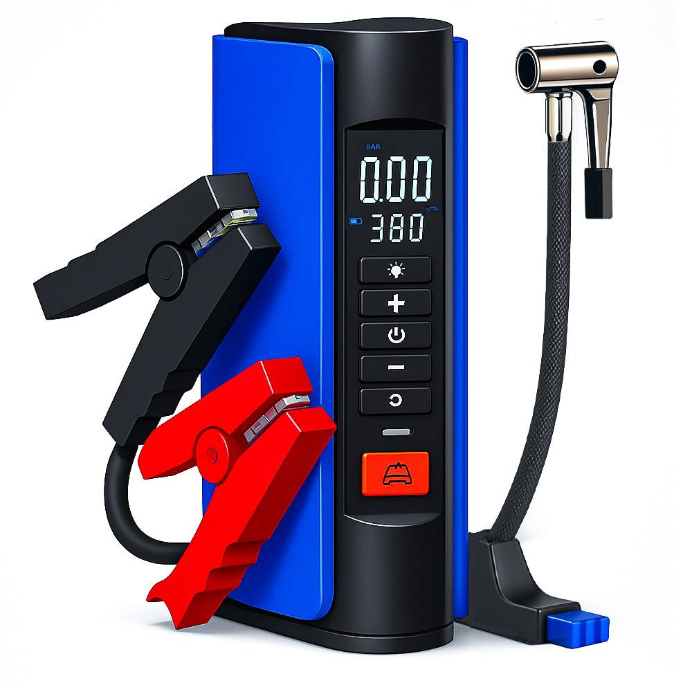 AI 스마트 점프스타터 (공기압주입기 겸용) 에어펌프 25년생산 리튬Bat 4개 모든차종 최신대용량10400mAh 128,000원