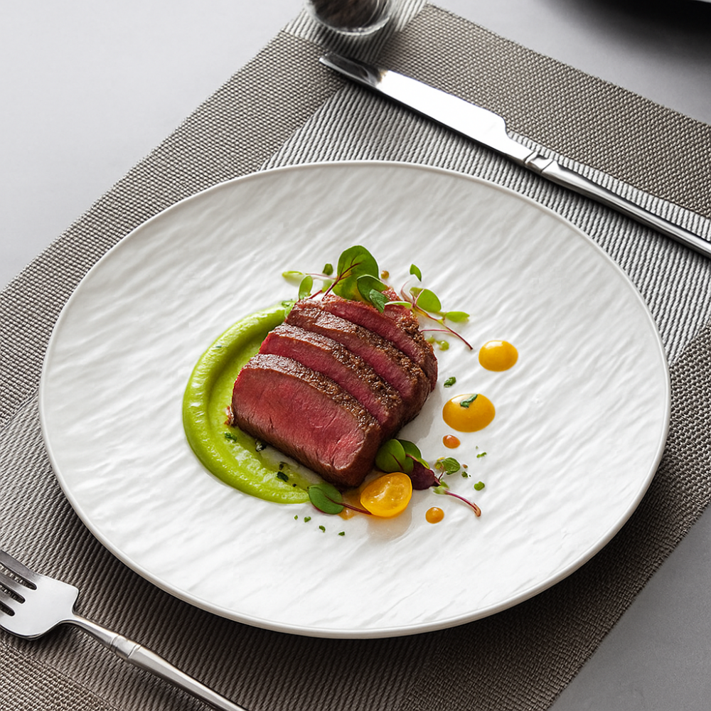 인글로우 BPA FREE 스톤 무늬 원형 접시, 화이트, 4개, 25cm 11,800원