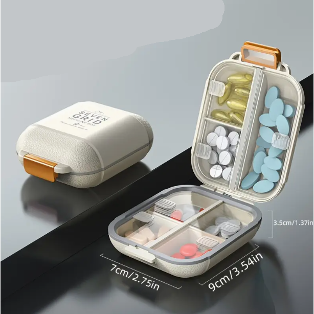 핸썸 휴대용 약통 알약 미니케이스 영양제 비타민 보관함, 1개, 크림브라운 9,700원