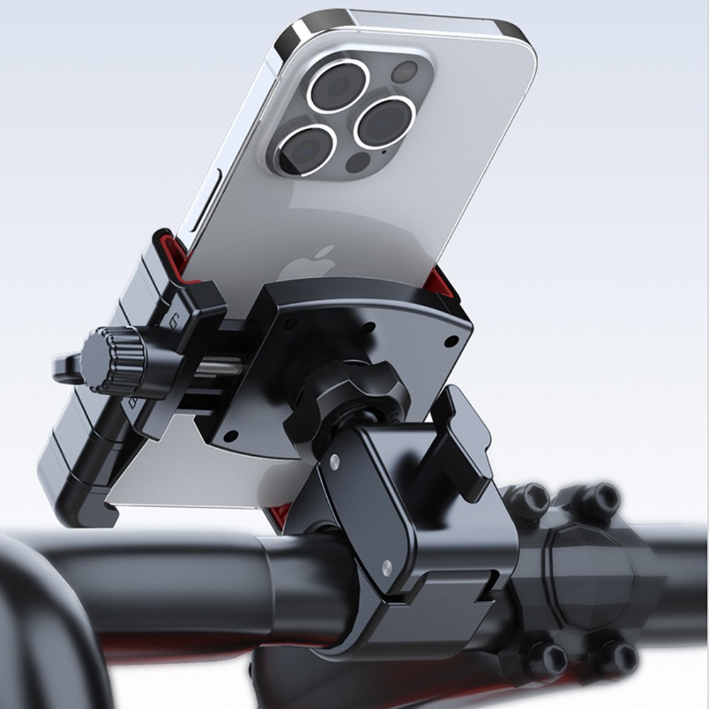 흔들림 없는 원터치 이중잠금 휴대폰 거치대 자전거 오토바이 킥보드 충격흡수 스마트폰 튼튼한 강력고정 전동 바이크 폰 거치대, 1개, 레드블랙 22,900원