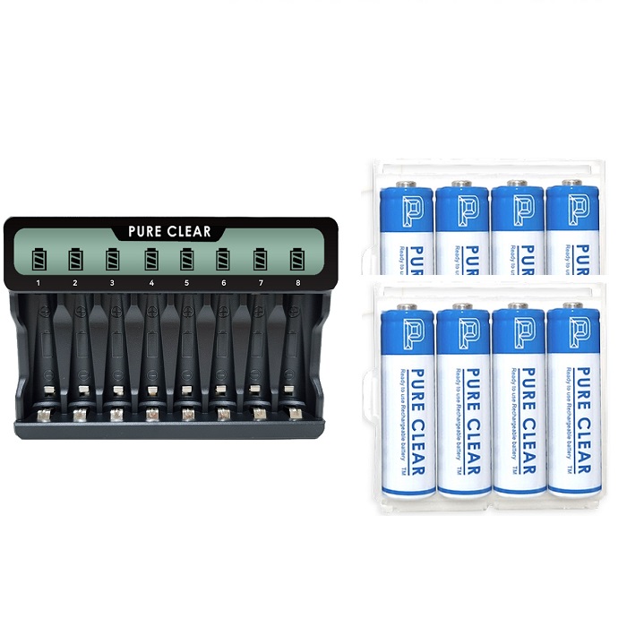 퓨어클리어 SW-8NP USB LCD 8구 충전기+AA 2500mAh 4알 2세트 38,900원