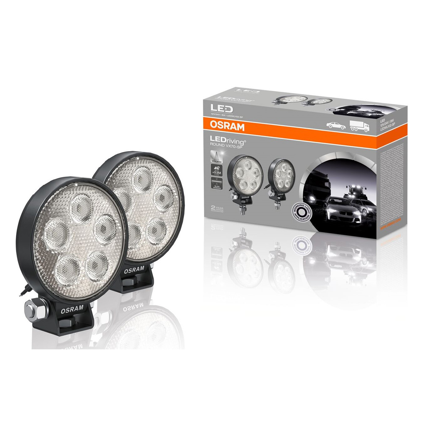 오스람 차량용 12V 24V LED 작업등 2p 세트 원형 집중형 LEDWL102-SP 47,350원
