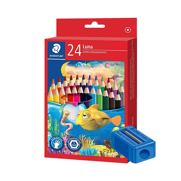 스테들러 루나 점보 색연필 + 연필깎이 세트 8,700원