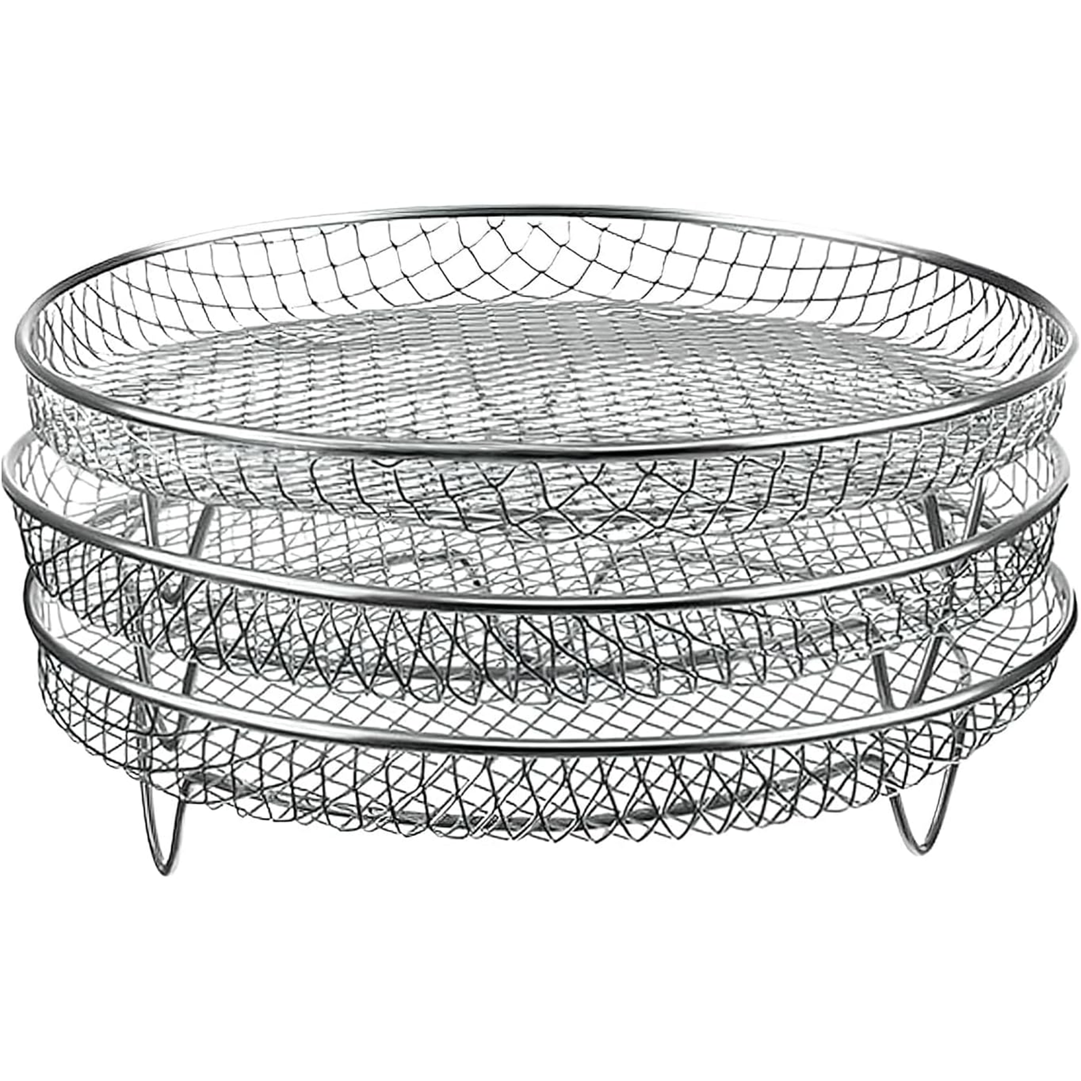 Ryusei 에어프라이어 스텐 채반 접시 다용도 원형 사각형 메쉬 튀김 거름망 그릴 가정용 타공 바구니 JHC144, 3개, 은색 29,900원