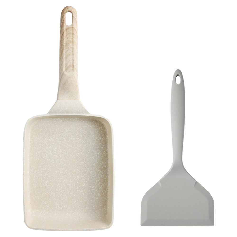 이지실리 인덕션 사각 계란말이 팬 세트 2개, 1세트, 연그레이, 팬 + 뒤집개 16,690원