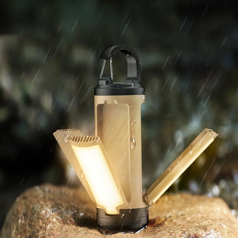 Fowod LED 캠핑 랜턴 접이식 캠핑무드등 야외조명 충전식 손전등 무드등, 카키, 1개 16,800원