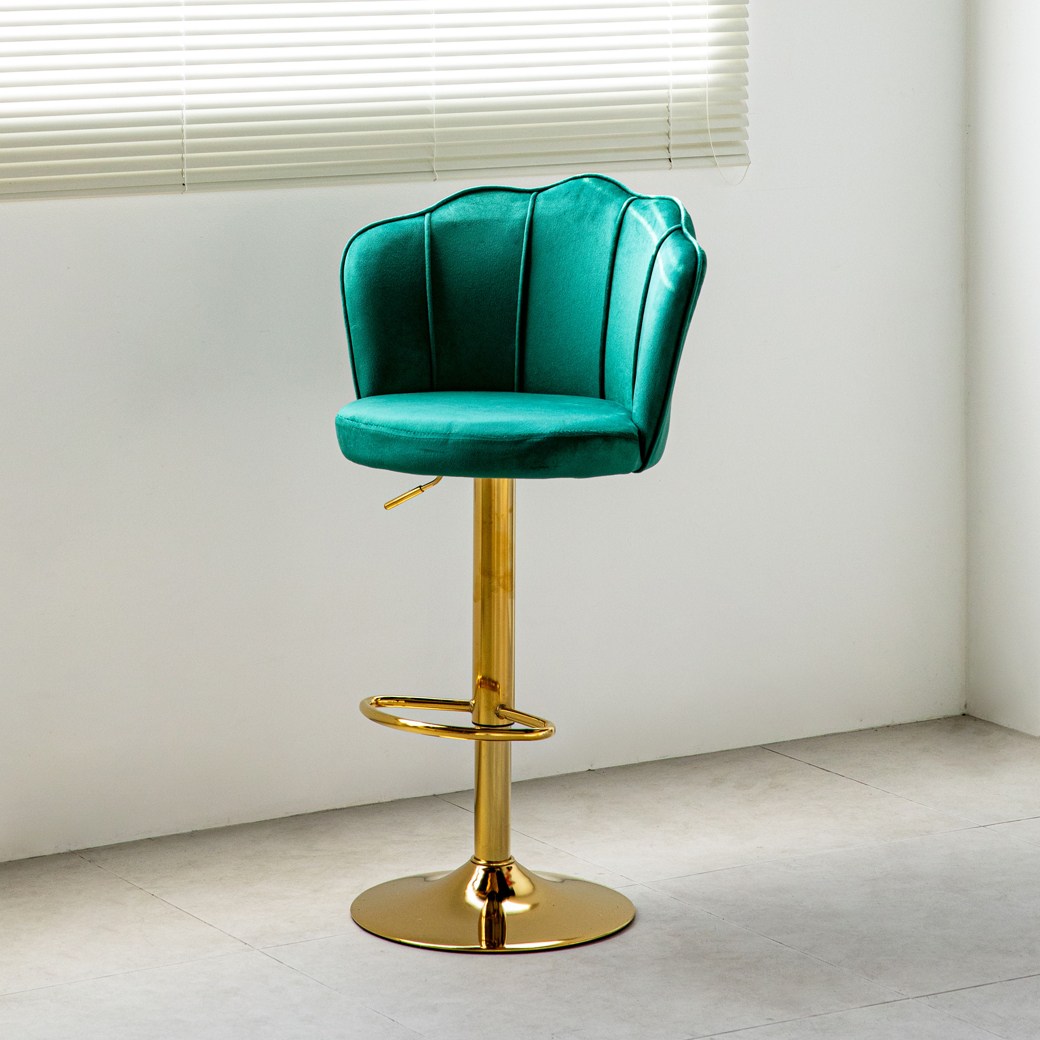 인블루 비너스 바텐 높낮이 조절 아일랜드 회전 식탁 홈바 바체어 골드 벨벳, 1개, 그린 92,000원
