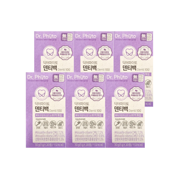 닥터파이토 덴티백 구강유산균 구취 입냄새 30정 6박스, 30정, 6개 111,900원