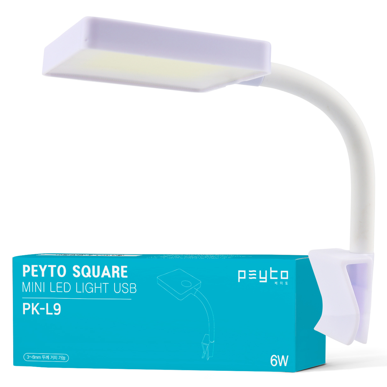 페이토 스퀘어라이트 미니 어항 조명 USB 타입 화이트 PK-L9, 1개 5,500원