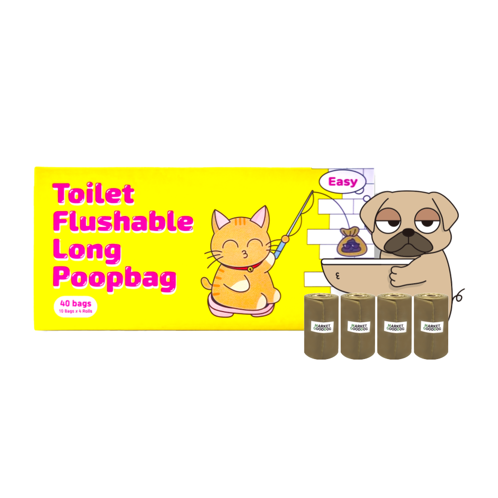 마켓굿독 물에녹는 강아지 배변봉투 중대형견 풉백 변기에버리는 똥츄 푸푸백, 1세트, 40개입 14,800원