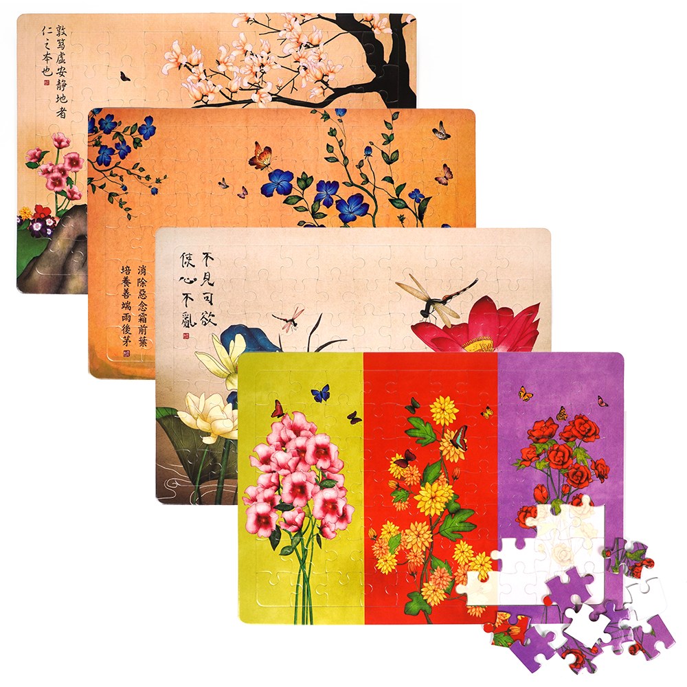 치매예방 어르신용 민화퍼즐 세트 A3 70피스, 1세트, 꽃그림, 70피스 33,600원