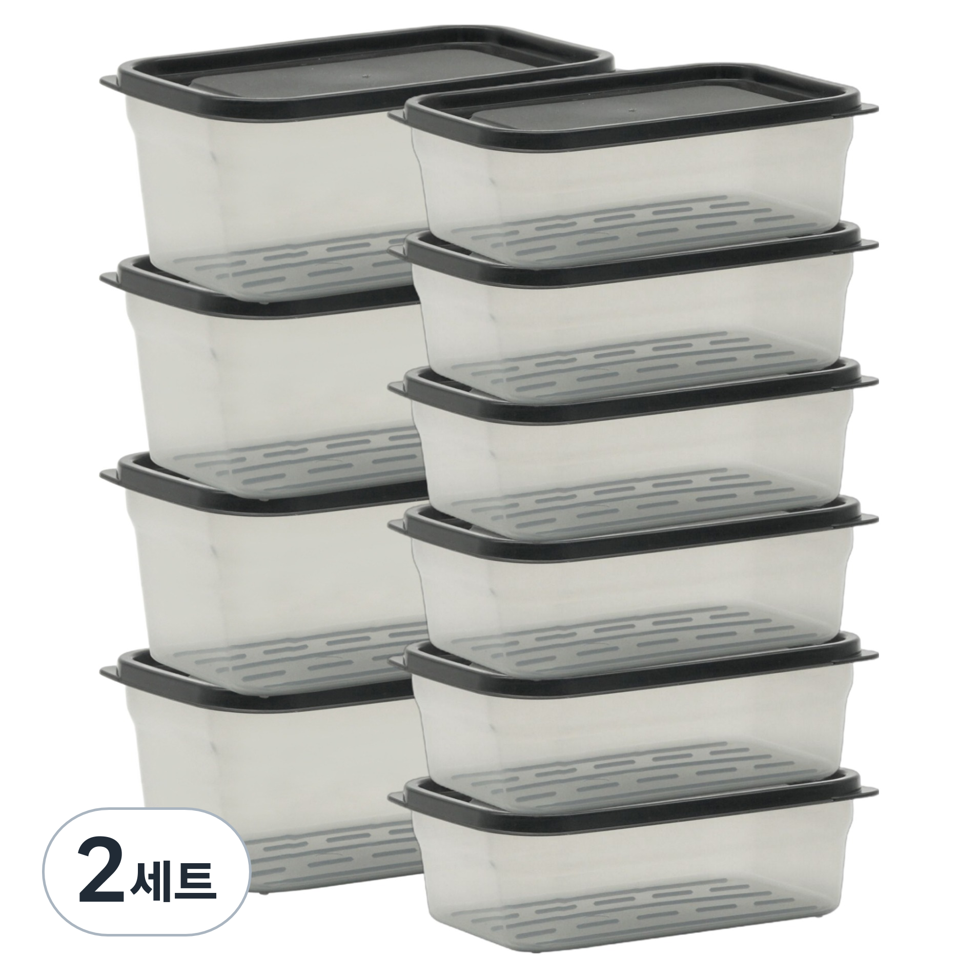 생활엔 휘어지는 말랑핏 블랙 냉동실 전용 밀폐용기 10종 세트 33,200원