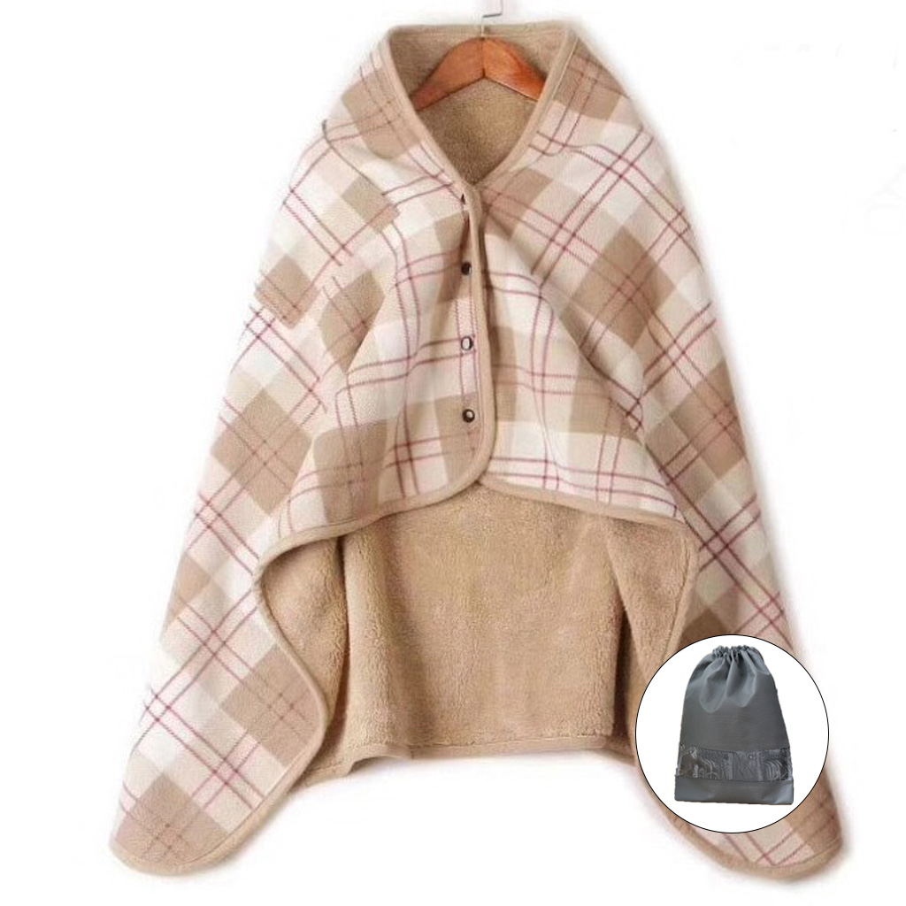 매이템 (대형140*100cm) 무릎담요+파우치포함 똑딱이담요 망토 밍크담요 사무실담요 극세사담요 차량용담요 차박 카페 캠핑담요 13,500원