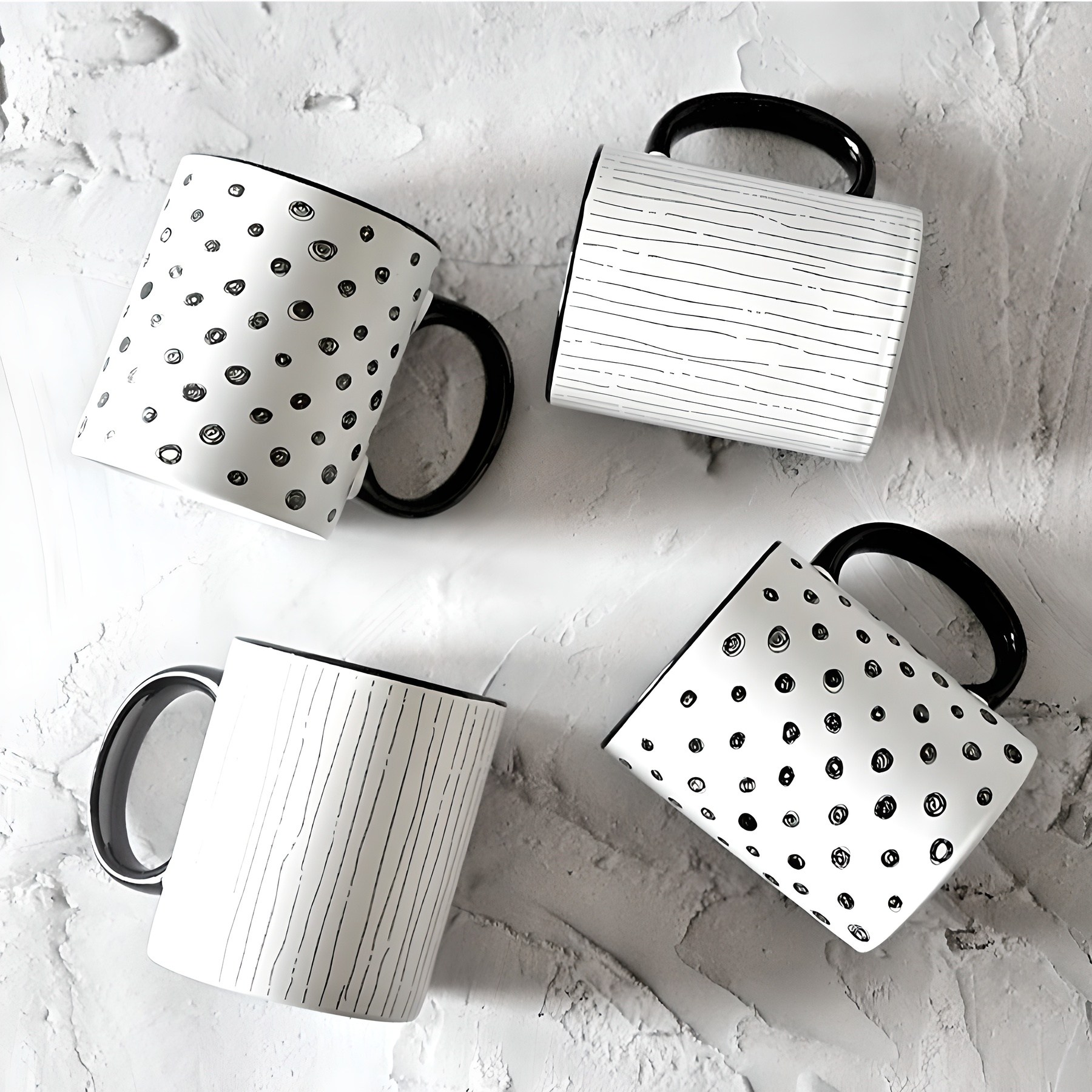 The Black & White 패턴머그컵4p세트 14,630원